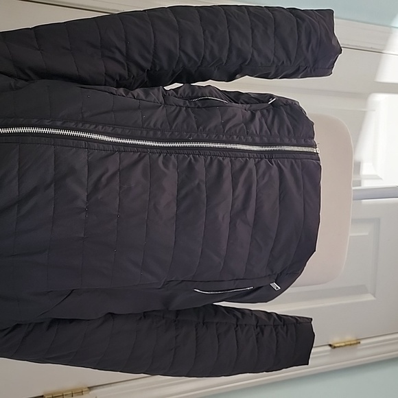 DKNY Black Quilted Coat size M - Picture 3 of 5